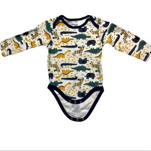 Chick Pea Baby Boy Long Sleeved Dinosaur Onesie - Size 18 months